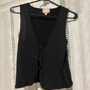 Black Time Out Tie Top